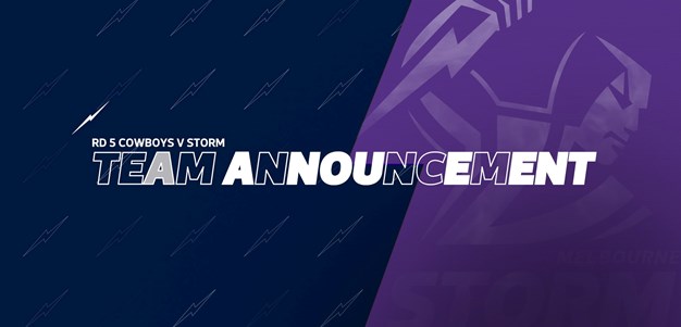 Team Announcement - Rd 5 Cowboys v Storm
