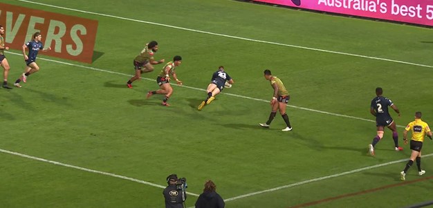 Momirovski slides over for his first try in Storm colours