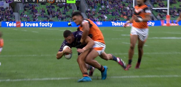 Warbrick scores his first NRL try