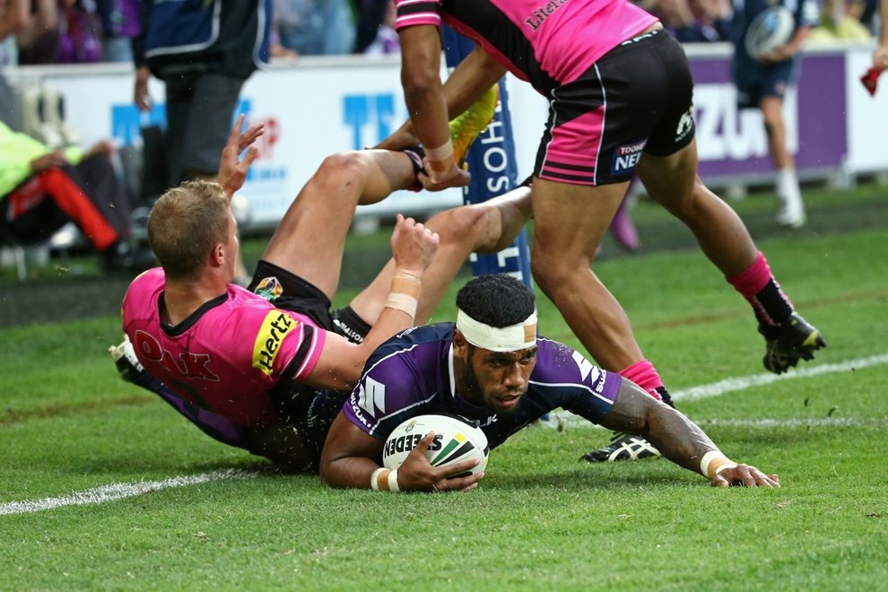 Digital Image by Brett Crockford Â© nrlphotos.com :	Sisa Waqa NRL, Rugby League, Round 2, Melbourne Storm v  Penrith Panthers @ AAMI Park, Melbourne, VIC, Saturday March 15th, 2014. 