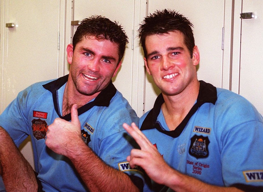 Ryan Girdler and Robbie Kearns -QLD V NSW match2 24/5/00 Photo: Carlos Furtado ©Action Photographics, shot on colour negative