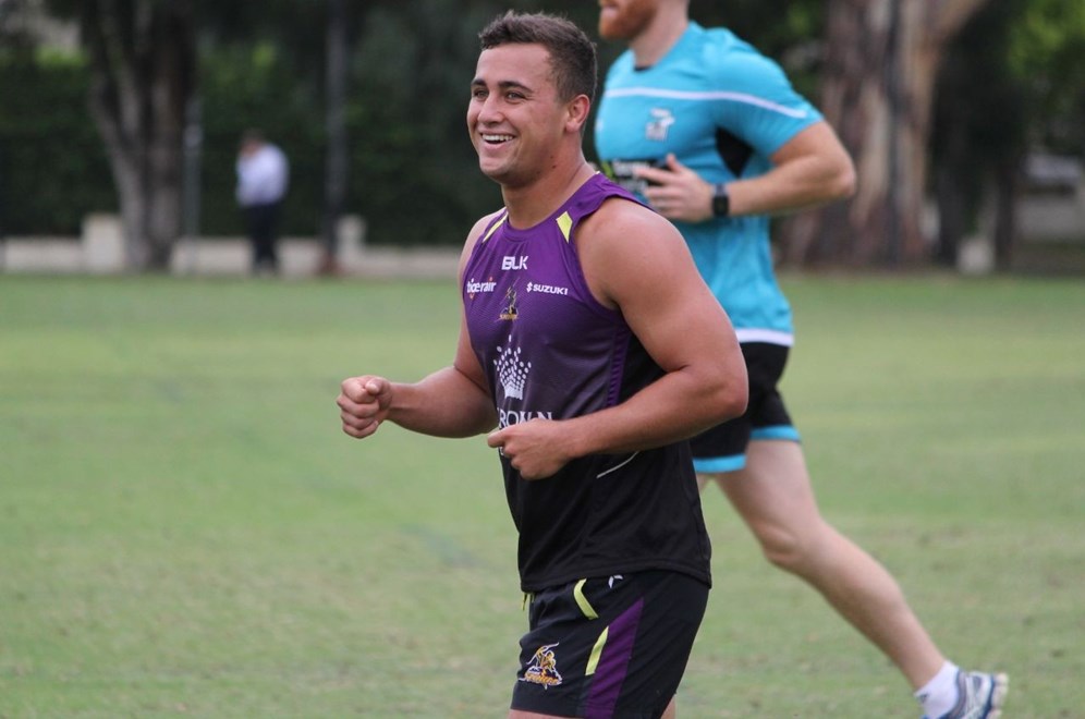 Billy Brittain managed a smile during the demanding conditioning session.