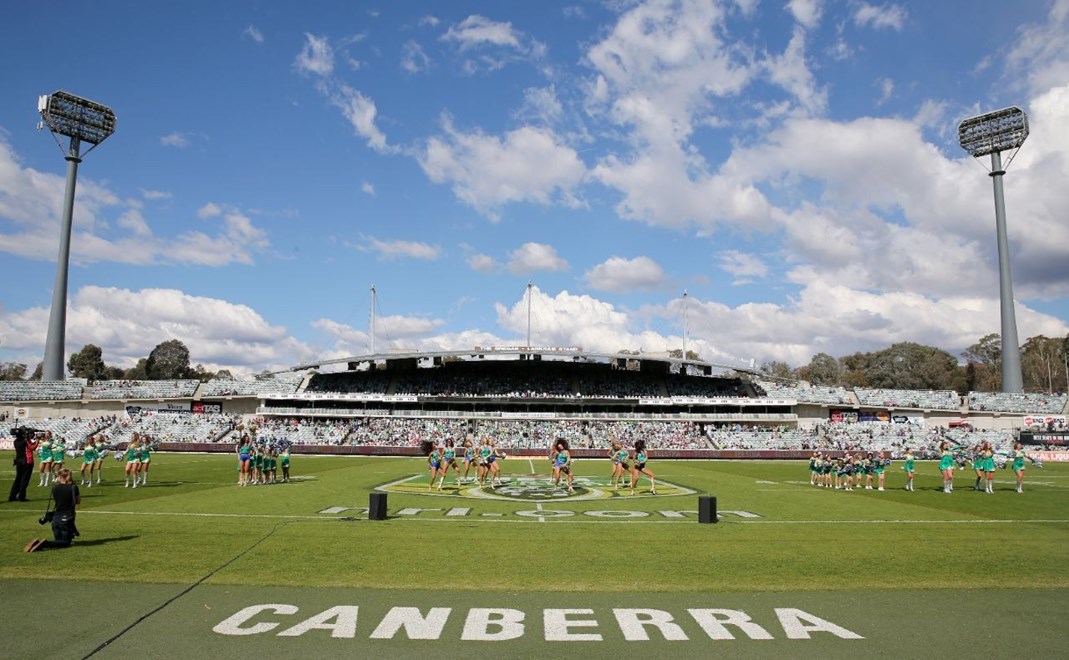 Canberra : Digital Image Grant Trouville  Â© nrlphotos : NRL Rugby League - Round 6 : Canberra Raiders v Melbourne Storm at Canberra Stadium Sunday April 12th 2015.