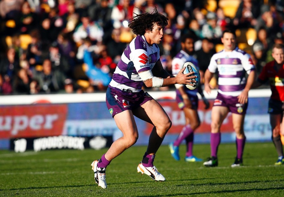 Storm's Kevin Proctor makes a run:           NRL Rugby League, Round 18, NZ Warriors v Melbourne Storm at Mt Smart, Sunday 12th July 2015. Digital image by Shane Wenzlick, copyright nrlphotos.com