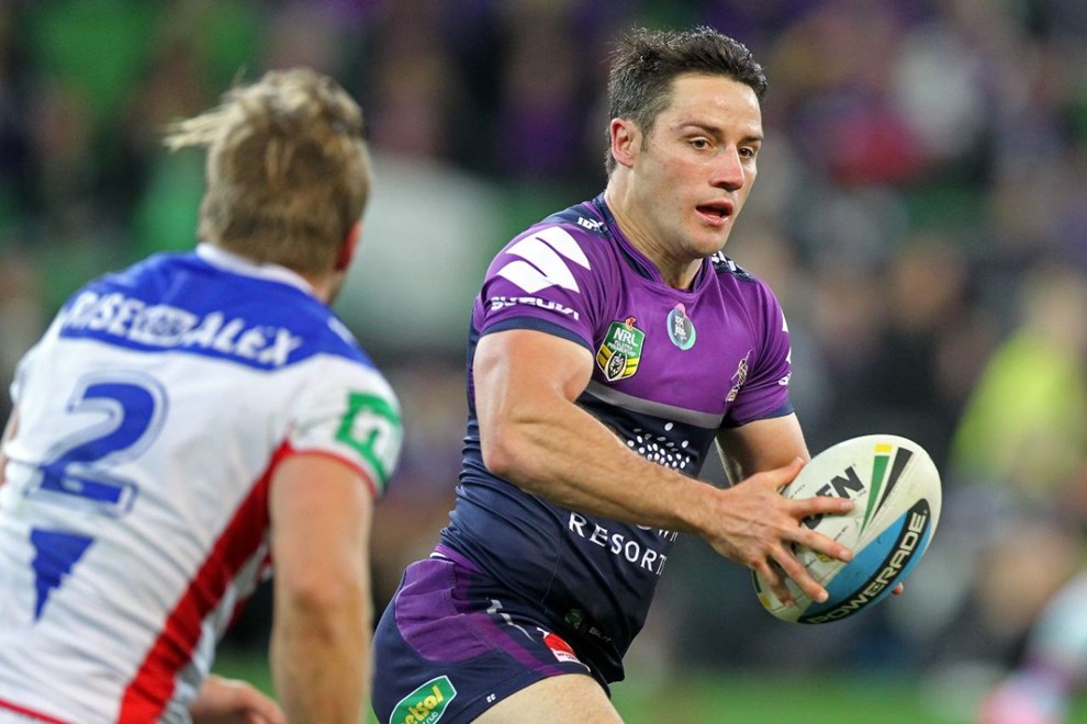 Cooper Cronk (Melbourne Storm) Digital Image by Ian Knight Â© nrlphotos.com: NRL, Rugby League, Round 24, Melbourne Storm v Newcastle Knights @ AAMI Park, Melbourne, VIC, Monday August 24th, 2015. 
