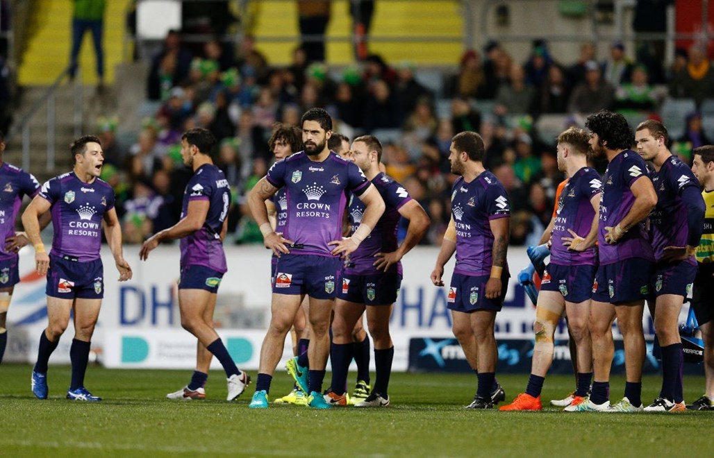 Competition - NRL Premiership.Date  -   August 15th 2016.Teams - Canberra Raiders v Melbourne Storm.at - GIO Stadium.Pic Grant Trouville @ NRL Photos.