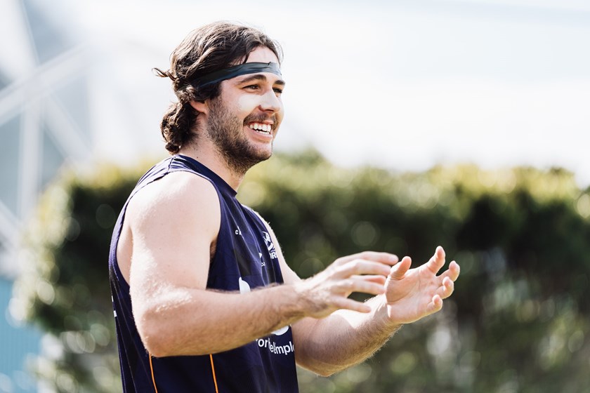 Cole Geyer shares a laugh with teammates on Gosch's Paddock.