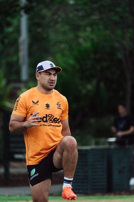 Jahrome Hughes warms up on Gosch's Paddock, returning to club duties.