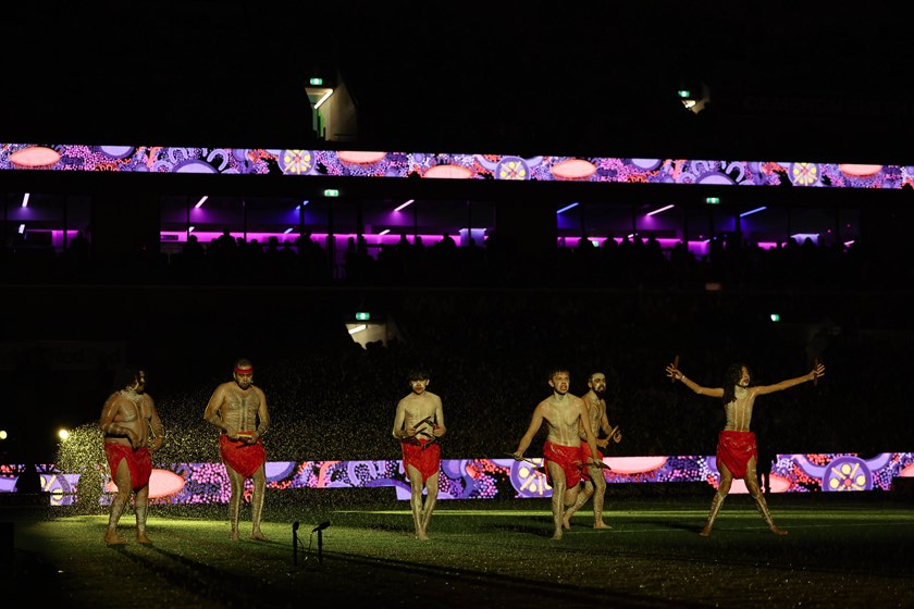 A pre-game cultural ceremony was part of Melbourne Storm's Round 17 NAIDOC Week celebrations.