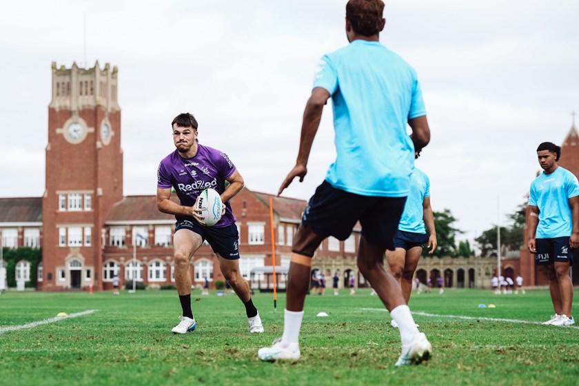 Storm SG Ball players during a skills session at Geelong Grammar.