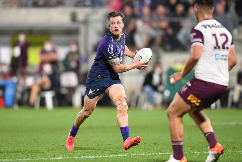 Cameron Munster in action the last time Storm played on the Sunshine Coast, during the 2021 Finals Series.